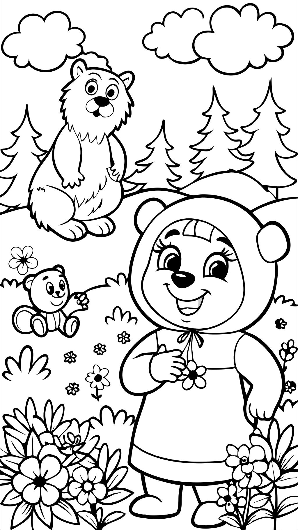 masha and the bear coloring pages